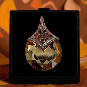 Rose Gold Tone Gold Crystal Pendant Fashion Jewelry NWOT